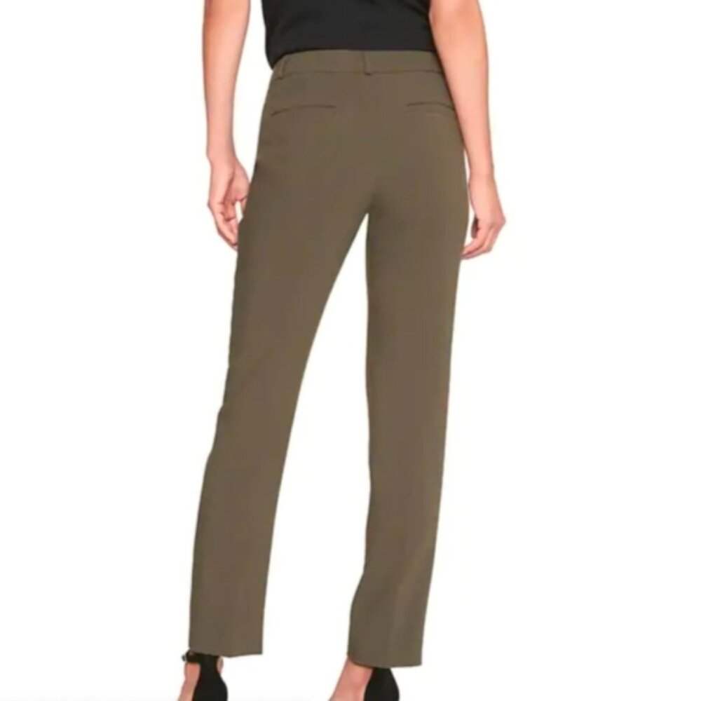 Banana Republic Ryan Pants Slim Straight Leg Trousers Mid Rise Crocodile Size 4 - Picture 2 of 14